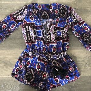 Forever 21 Button up and Tasseled Belt Romper